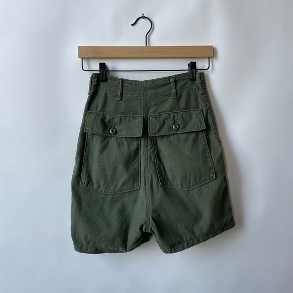 Olive High Waist Women's Shorts - Picture 2 of 4